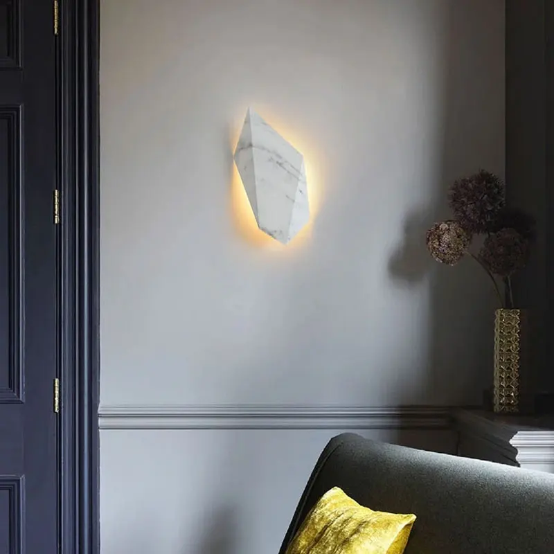 

Creativ Nordic Wall Light Led Wood Stone Imitation Design Interior Decor Wall Sconce Hotel Corridor TV Background Lamp