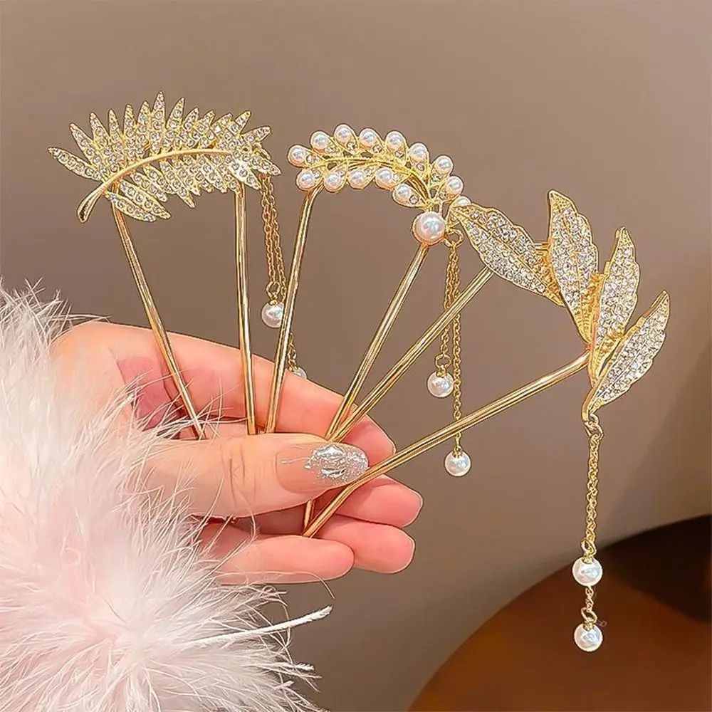 Hairpin U-shaped Simple Retro Pearl Metal Hairpin for Women Hair Pearl Pendant Royal Style Girls Fashion Hair Accessories