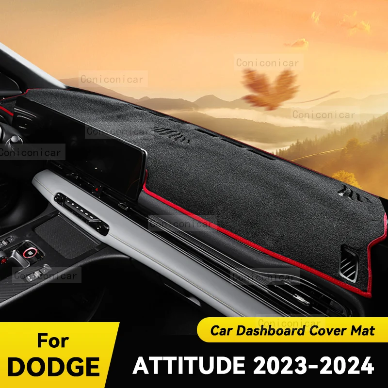 Dashboard Cover Mat Protective Pad  For DODGE ATTITUDE 2022-2024 Car Accessories Dash Board Sunshade Carpet Anti-UV Dashmat