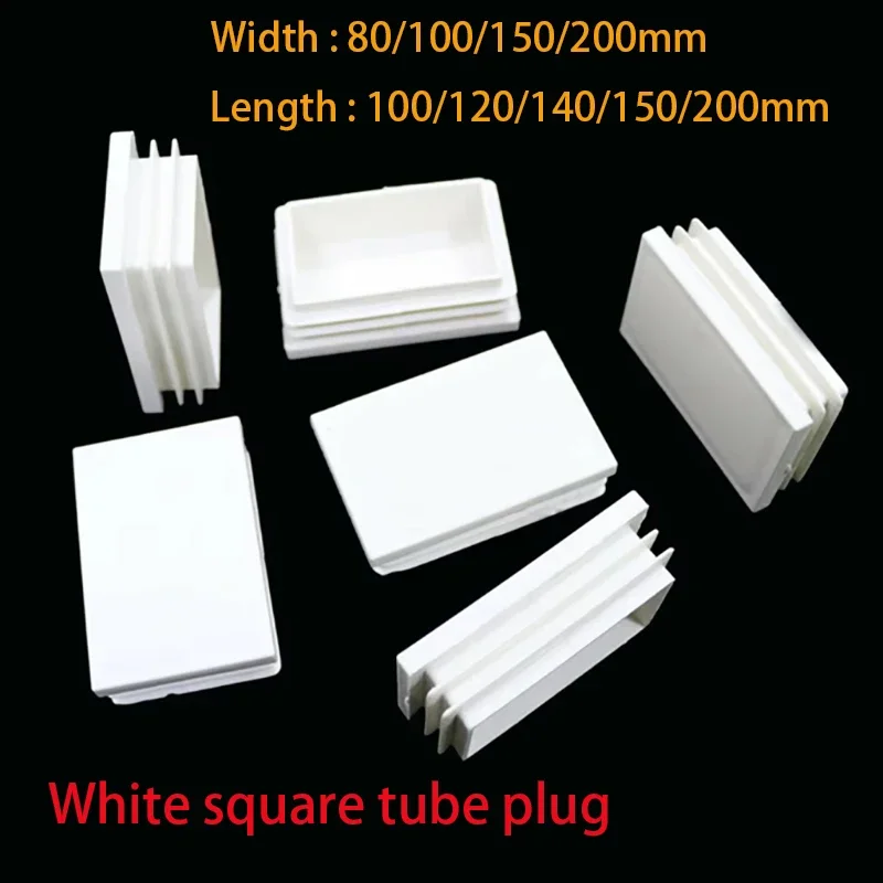 Square Plastic White Punched End Cap Furniture Leg Tube Insertion Plug 80*100-200*120mm Furniture Accessories Large Size