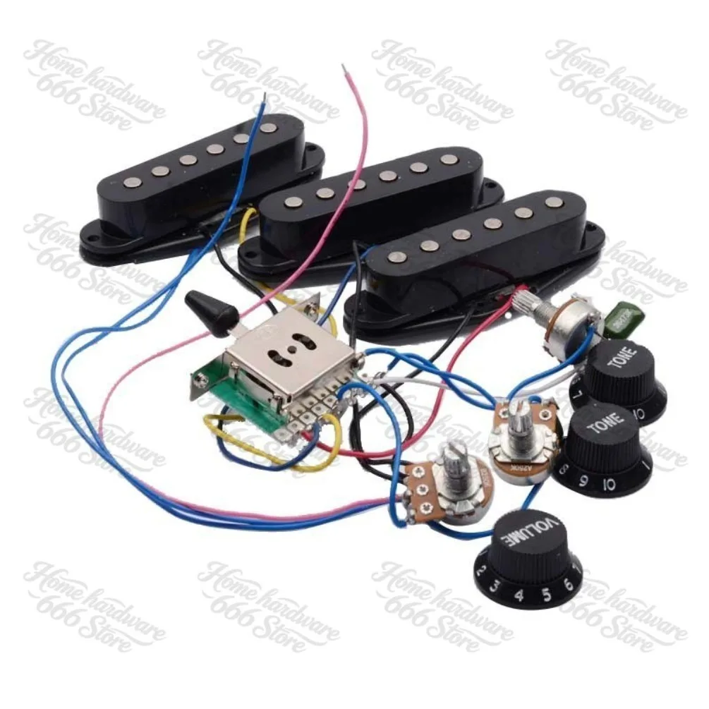 Electric Guitar Pickup Single Single Full Set Line 250k Electronic Rock Style First ** Stream Instrument Black Nutshell