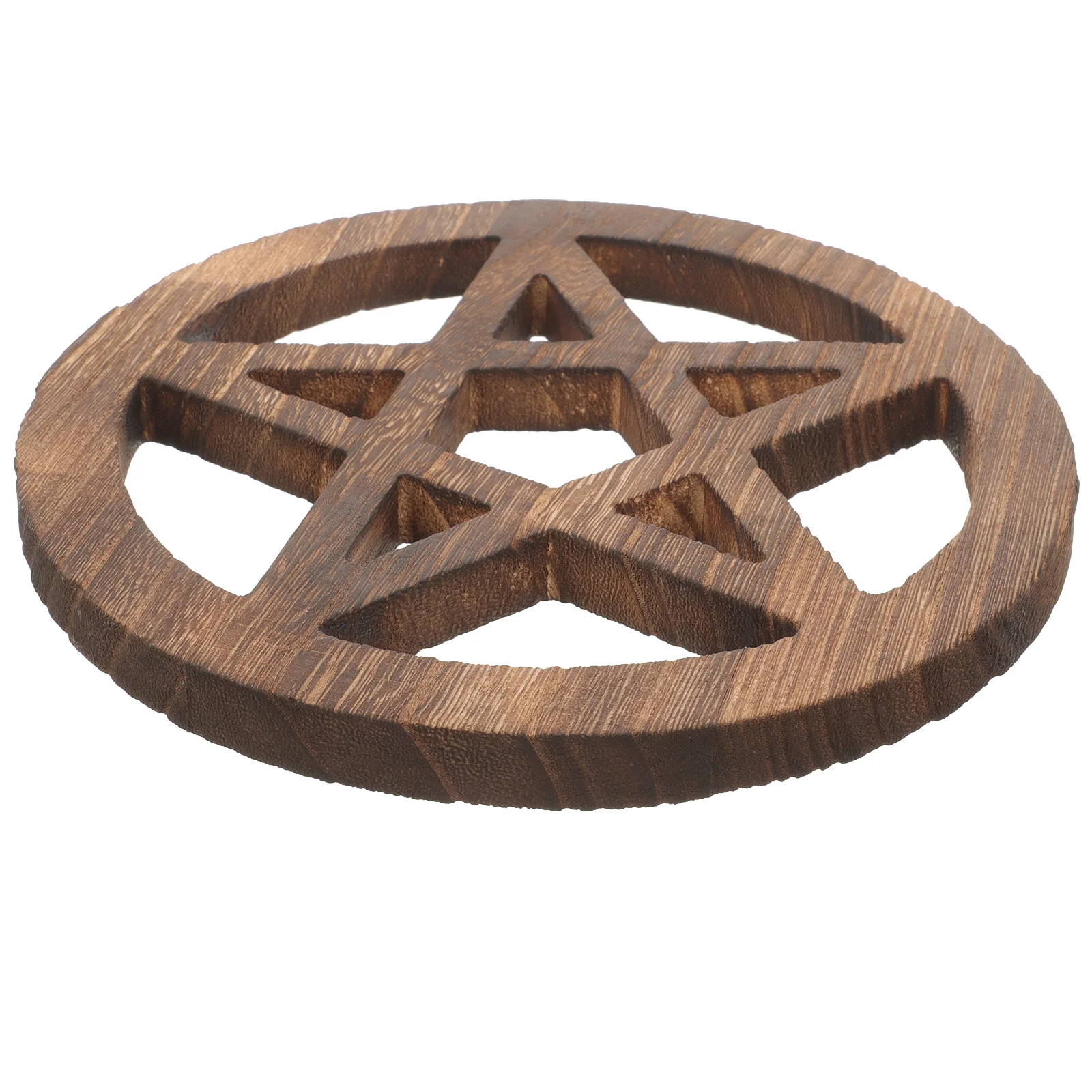 

Wooden Pentacle Pendant Vintage Altar Ritual Ornament Home Decor Sacrifice Supply Cup Coaster Desktop Decoration Household