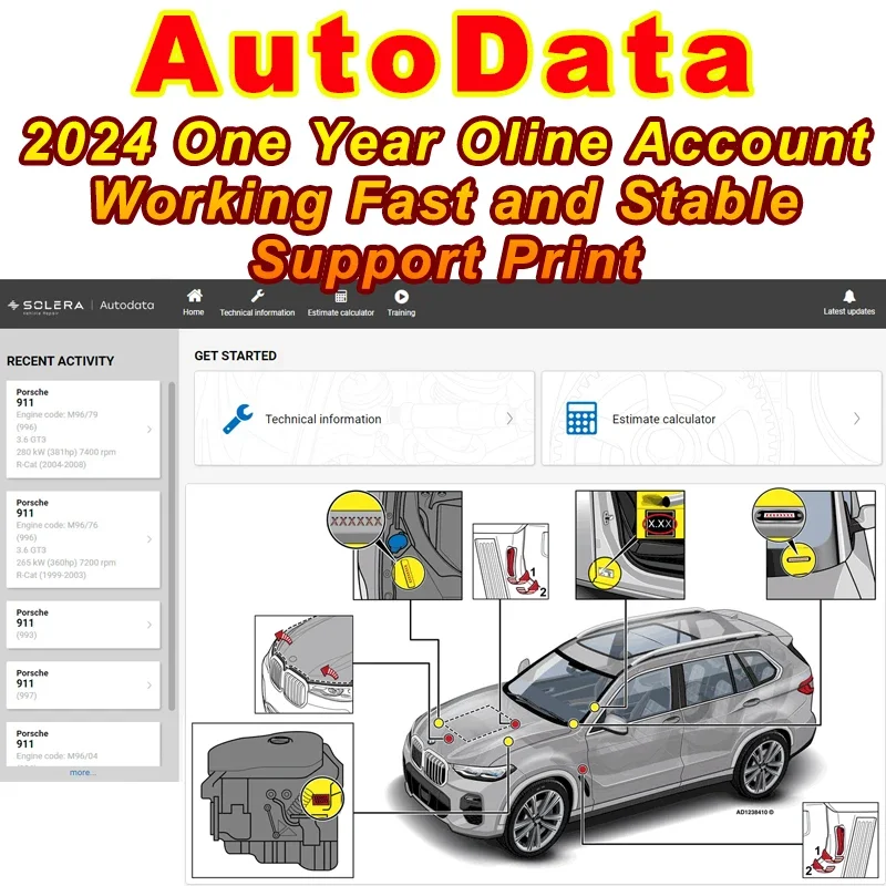 2024 Allata Autodata Identifix Mitchell 1 년 온라인 계정, 자동차 수리 소프트웨어 업데이트, 모든 데이터, 자동차 부품