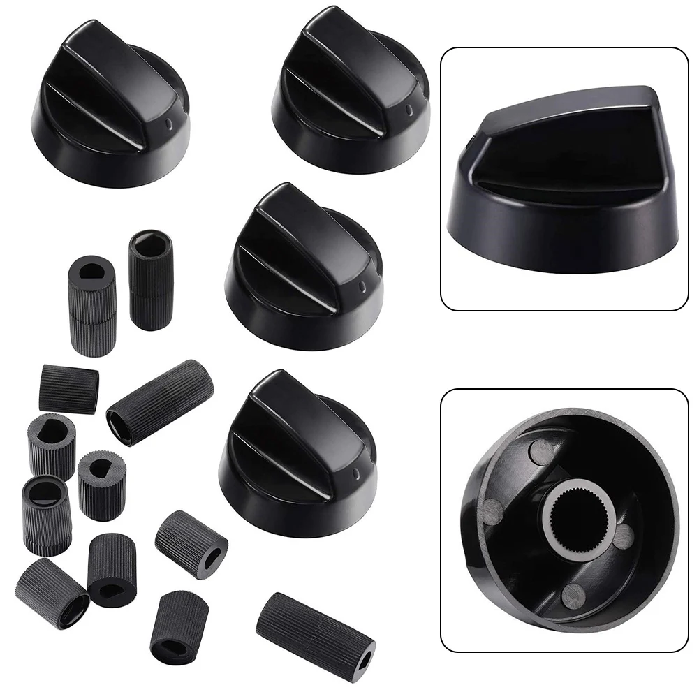 4pcs Control Knobs With 12pcs Adapters Gas Stove Control Knob Kit For Home Kitchen Cookers Stoves Ovens Knobs Parts