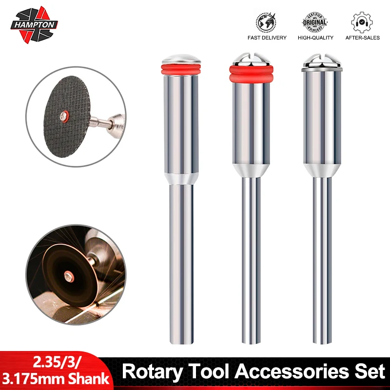 

HAMPTON Cutting Disc Extension Rod 2.35/3/3.175mm Shank Polishing Wheel Mandrels Set Connective Rod For Dremel Rotary Tool