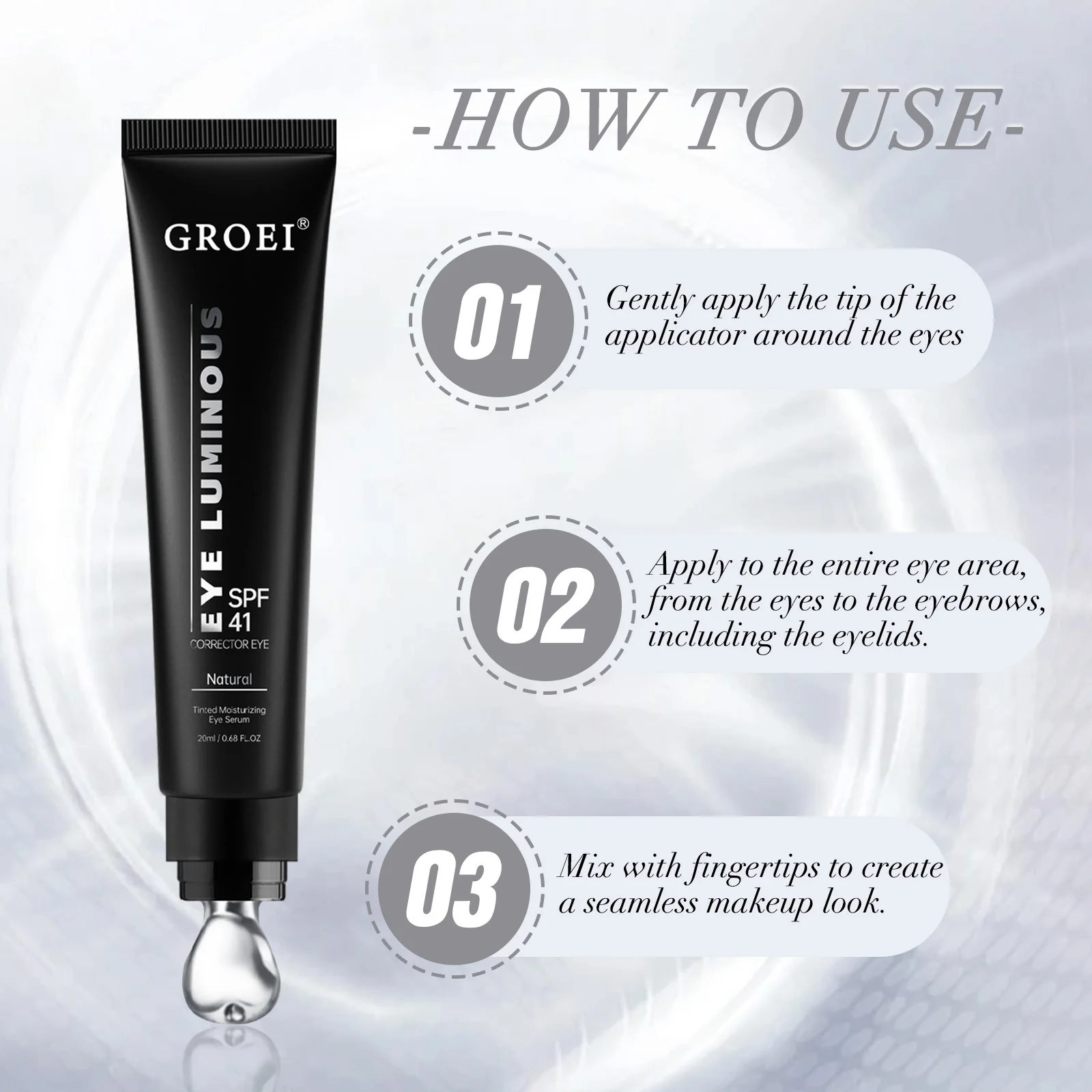 Crema correctora iluminadora de ojos Spf 41, cobertura completa, resistente al agua, de larga duración, corrector de ojos correctivo para un maquillaje de aspecto perfecto