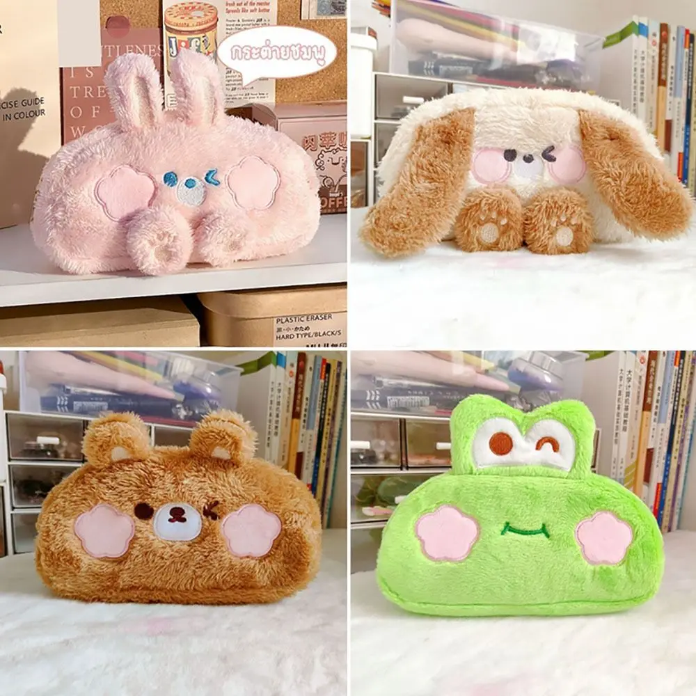 High Quality Plush Stationery Storage Bag Large-capacity Portable Pen Bag Multi-function Pencil Case