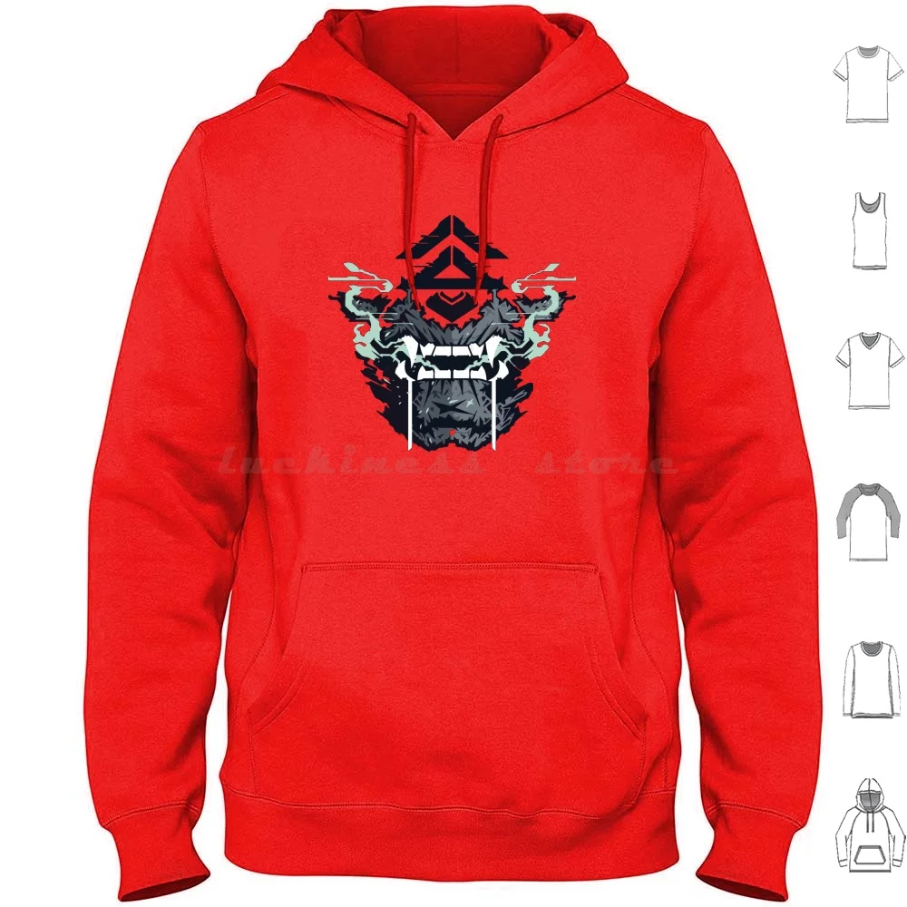 Cyber Steam Fangs Hoodie cotton Long Sleeve Hacker Demon Cyborg Skull Gaming Night City 80S Synth Tech Robotics Cool Red White