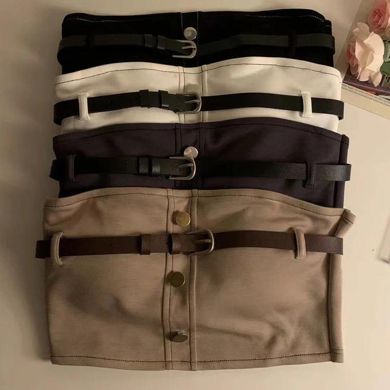 Frauen Mit Gürtel Backless Rohr Tops Y2K Crop Tops Baumwolle Liebsten Bh Unterwäsche Bh Befestigung Tasse Mode Neue