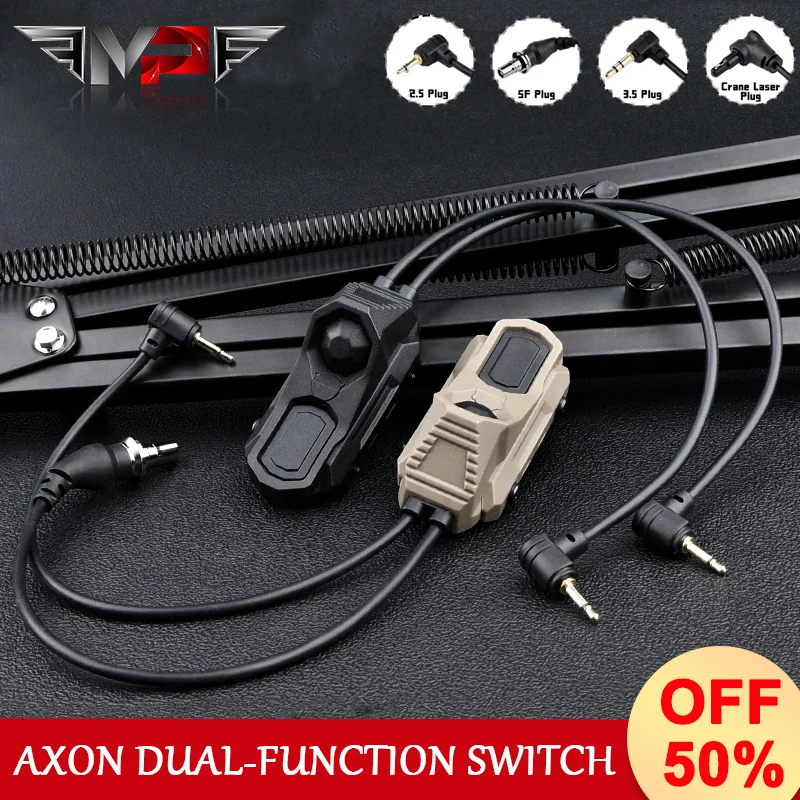 

Tactical AXON Dual Function Control Pressure Remote Switch For PEQ15 DBAL M300 M600 Flashlight SF/2.5/3.5/CRANE plug-in switch