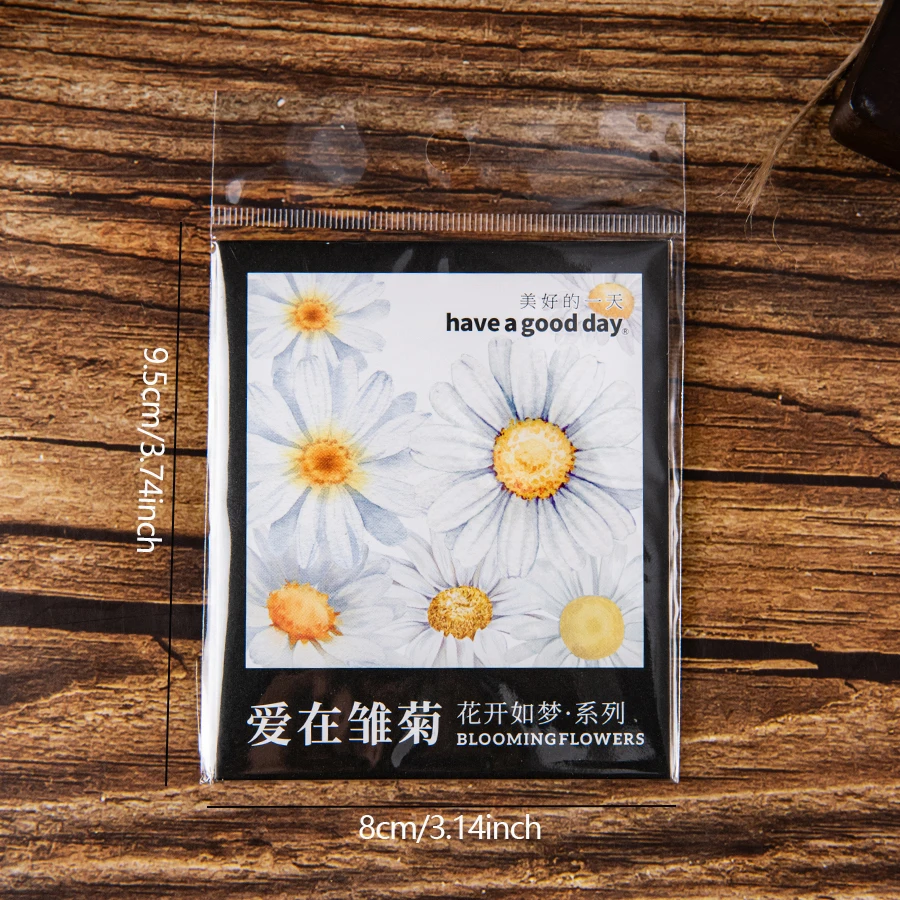 2pc cute cartoon flower stickers, made of waterproof PET material, suitable for decorating stationery, diaries, scrapbooks, etc