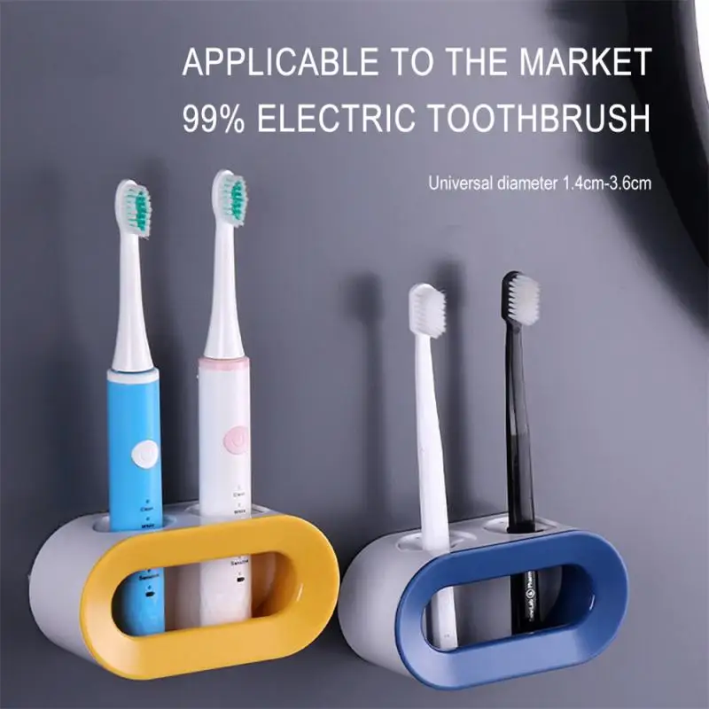 Double Hole Toothbrush Rack Bathroom Electric Toothbrush Holder Punch-free Toothbrush Storage Rack Bathroom Accessories