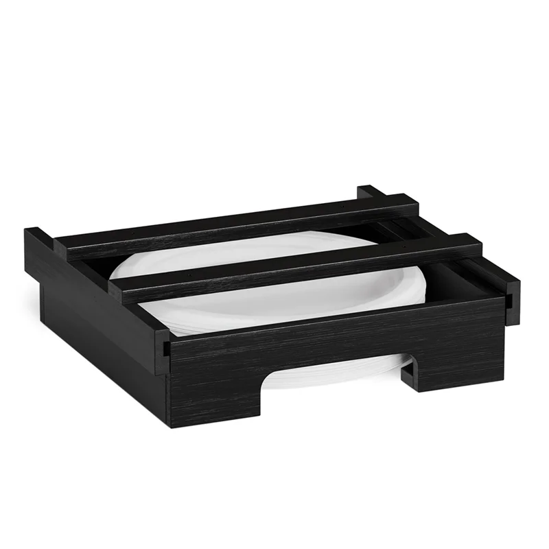 

AA14 Новый 9/10-дюймовый бамбуковый диспенсер для бумажных тарелок - держатель под шкафом и столешницу для кухонных тарелок, универсальный