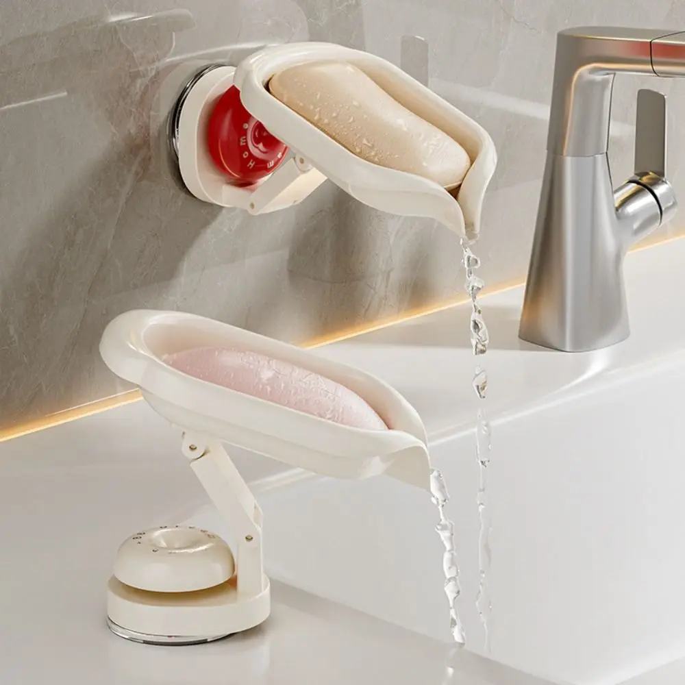 

New Suction Cup Adjustable Soap Box Holder Scalable Drainable Soap Rack Reusable Wall Mounted Soap Container Bathroom Kitchen