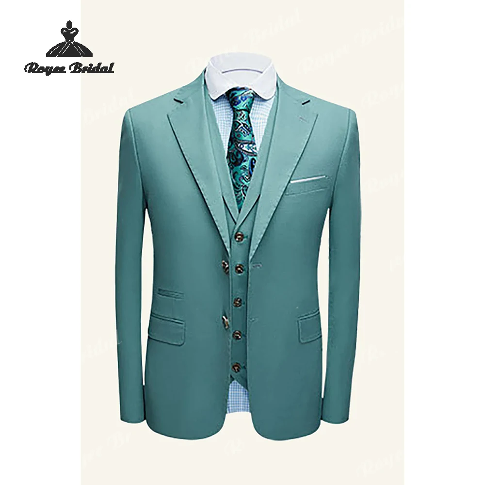Three Piece Single Breasted Men's Wedding Suit 2026 Notched Lapel Formal Evening Business Suit costume homme mariage