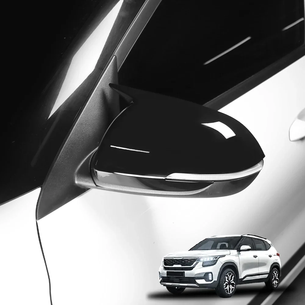 

For Kia SELTOS 2021-2025 Car Tuning Carbon Fiber Car Rearview Mirror Decoration Cover Trim Exterior Accessories
