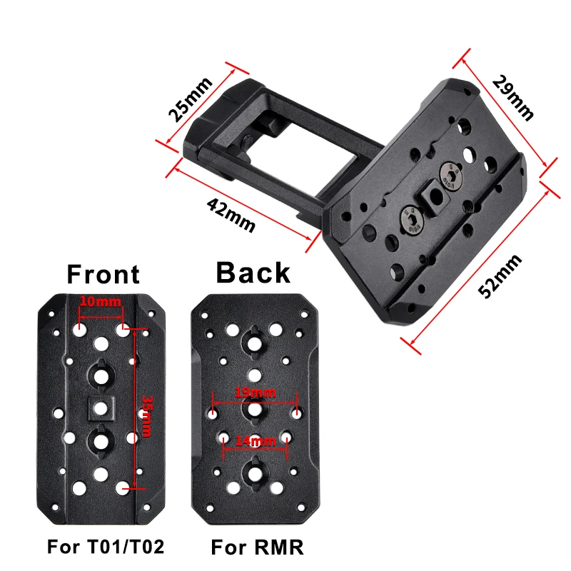 Imagem -05 - Tactical Airsoft Strike Scope Metal Fixo Holográfico Red Dot Base Sight Mount Adapter Rmr Hunting Weapon Apontando Rifle Acessório