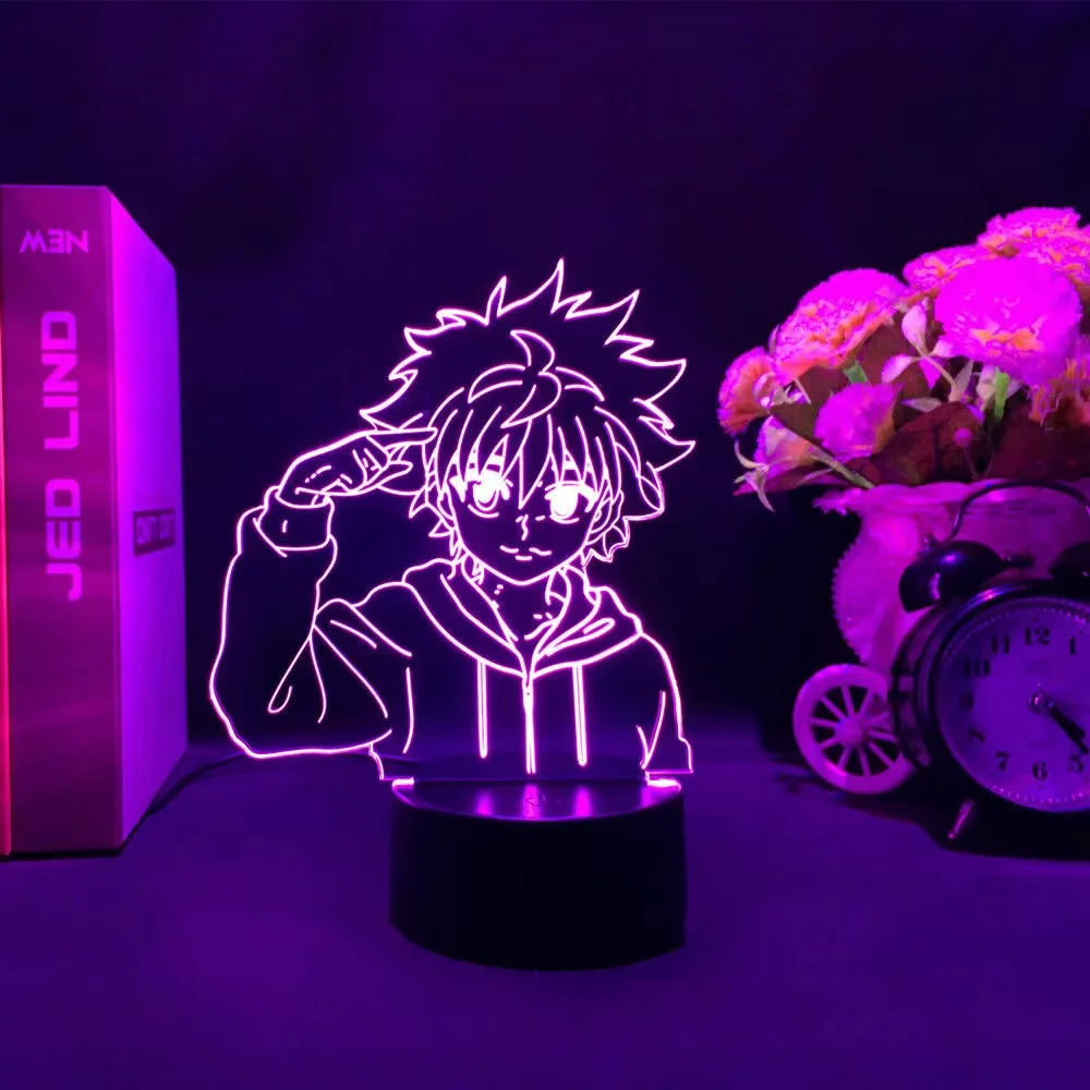 Anime Hunter X Hunter Led Night Light Killua Zoldyck Figure Nightlight Color Changing Usb Battery Table 3d Lamp Gift for Kids