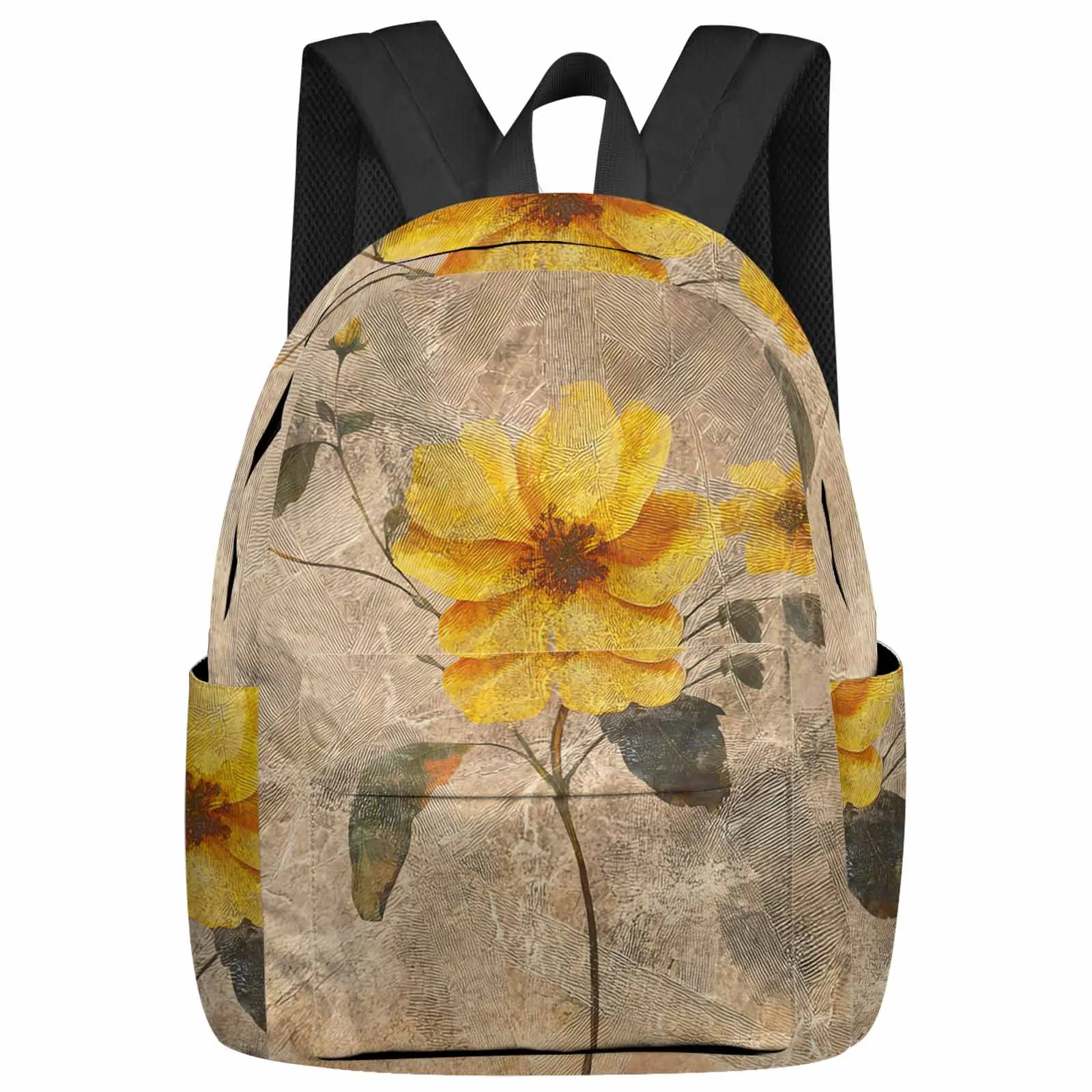 Flower Texture And Texture Backpack Teenagers Student School Bags Laptop Custom Backpack for Men Women Travel Bag