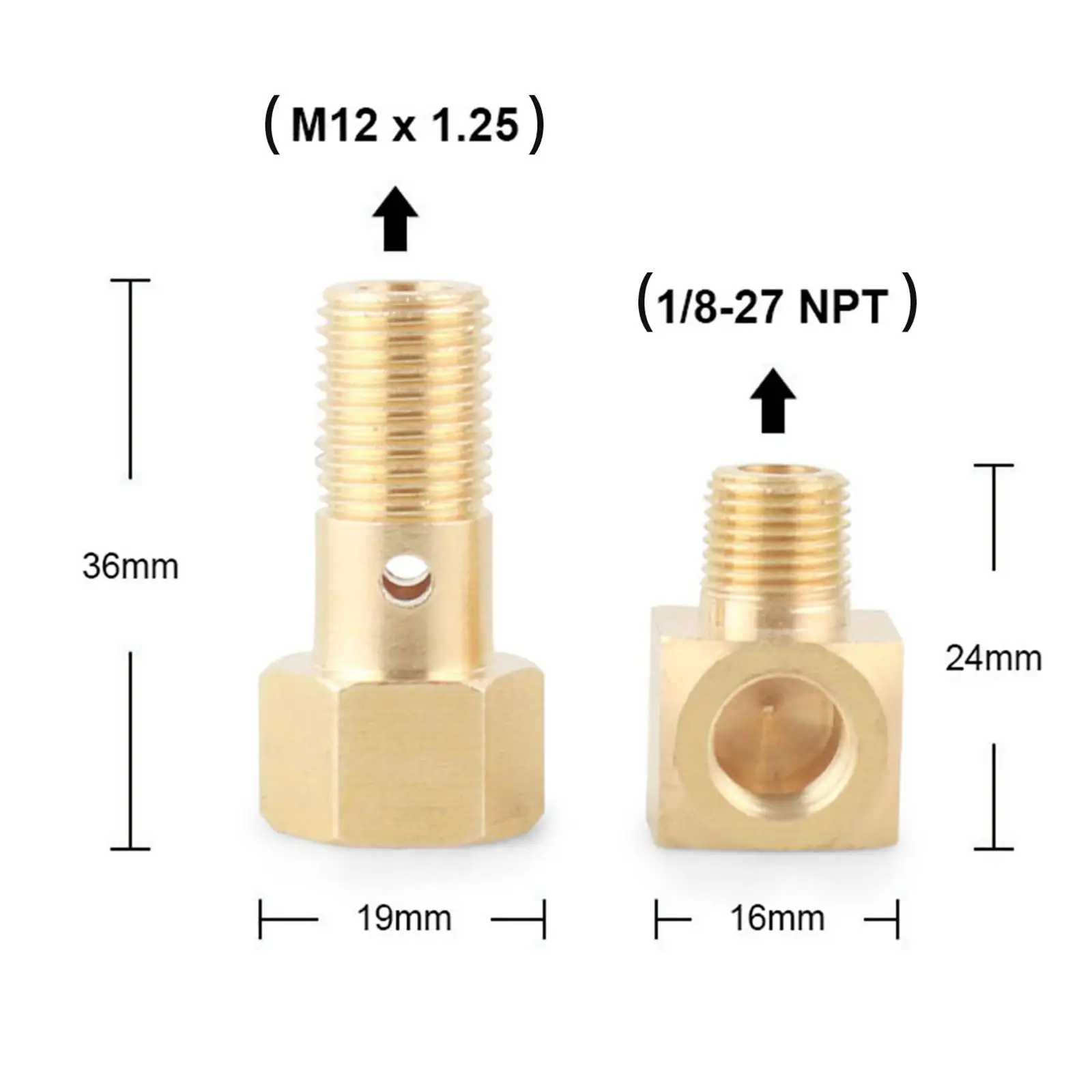 

Oil Pressure Banjo Bolt Fitting Replacement Banjo Bolt Adapter Fittings Tools M12 x 1.25 Threads for Del Sol 1993-1997