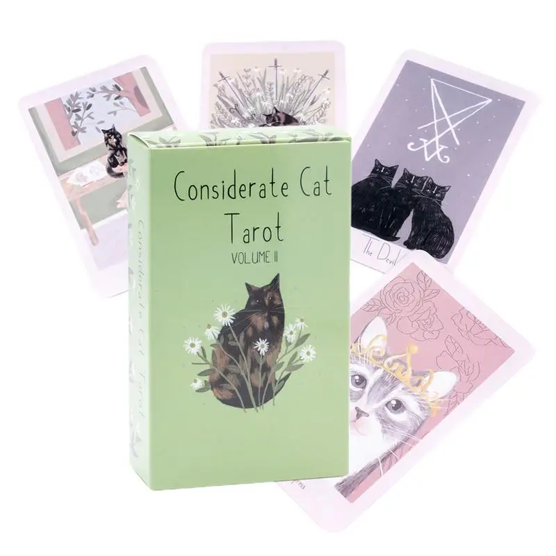 Considerate Cat Tarot Fun Mystical Tarot 78pcs Oracle Card Party Game Fun Mystical Tarot Card Considerate Cat Tarot Fortune