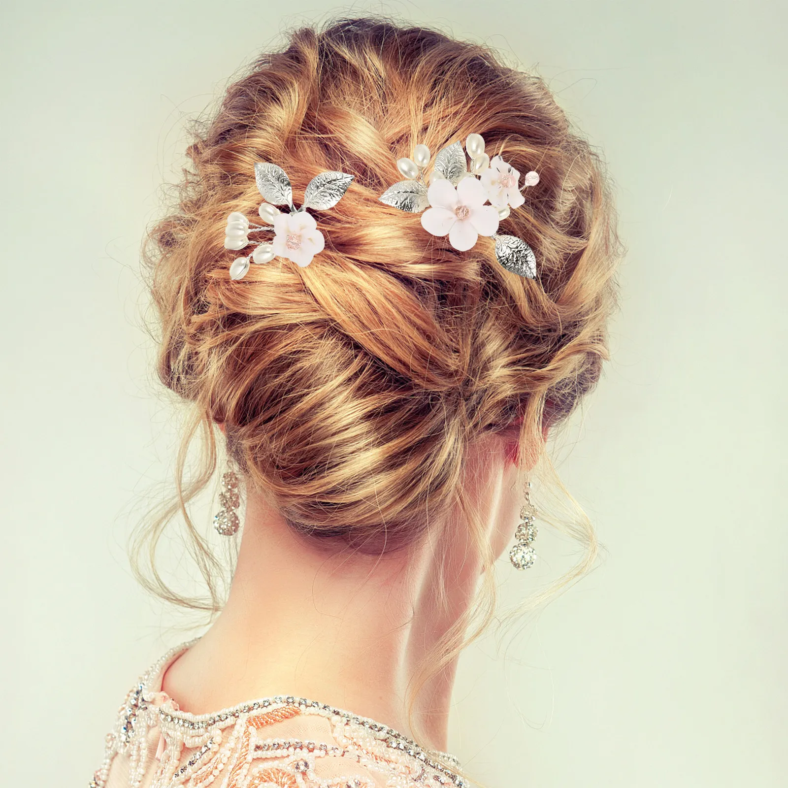 

5Pcs Crystal Hair Forks Elegant Attractive Wedding Hairpins Bridal Hair Accessories for Bride Bridesmaid Prom Party