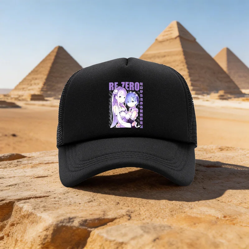 2026 All-Season Unisex Lightweight Mesh Baseball Cap Re:From Zero to Hero Isekai Survival Character Anime Outdoor Individual Duc