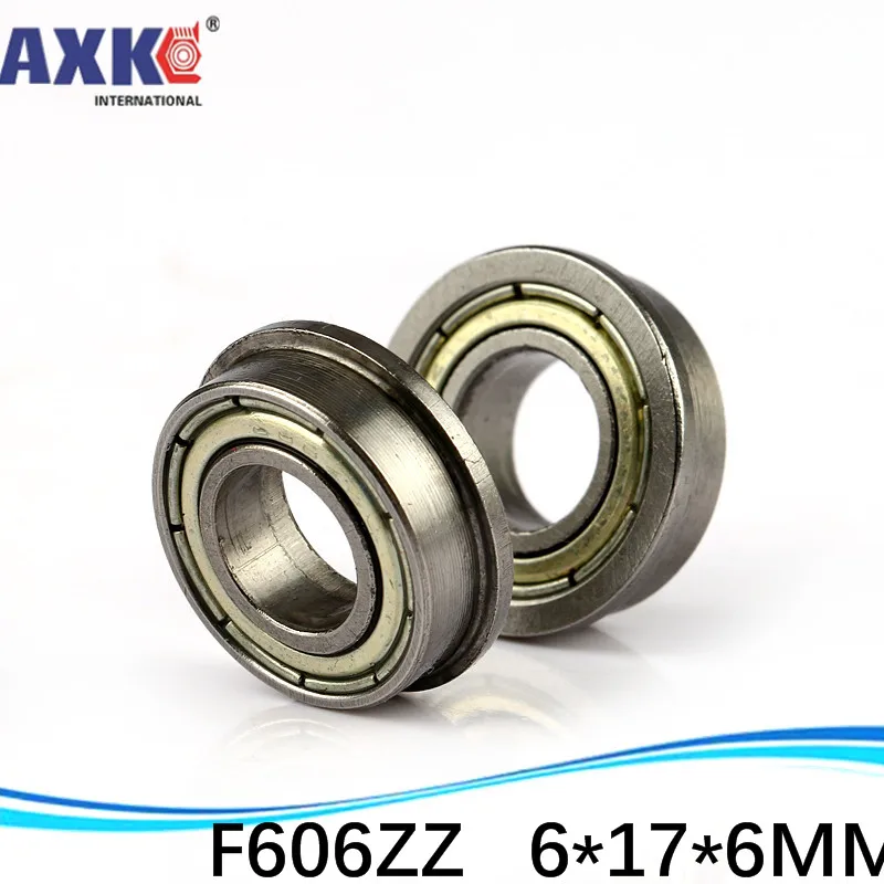 10pcs Free Shipping Flange Bushing Ball Bearings F606ZZ 6*17*6 Mm * Inch Bearing AXK Steel Deep Groove Ra 0.8 Machinery