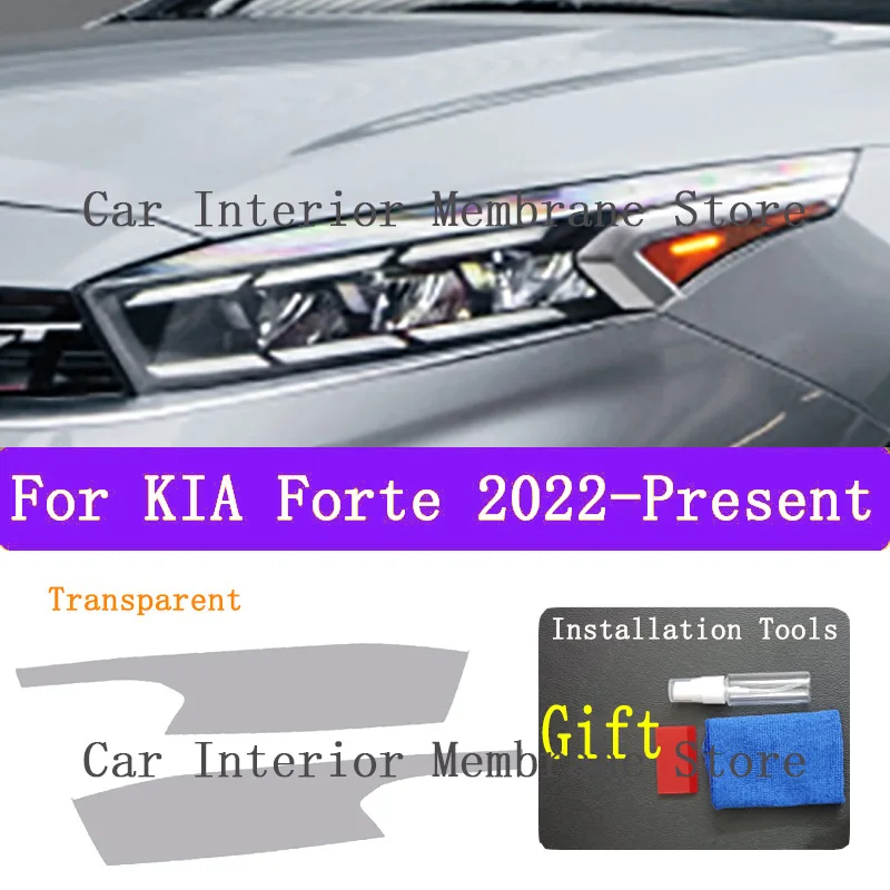For kIA Forte 2019 2020 2021 2022 Car Exterior Headlight Anti-scratch Front Lamp Tint TPU Protective Film Repair Accessories