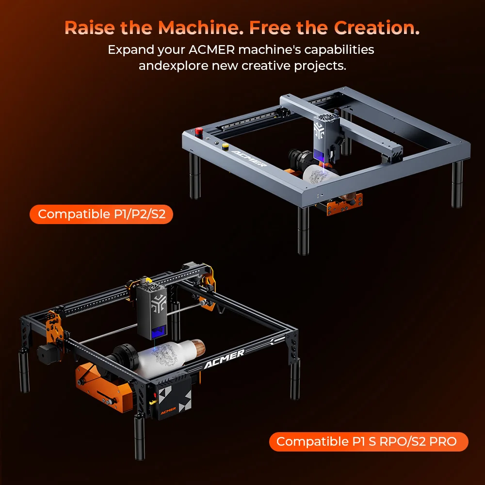 ACMER Heighten Column Laser Engraving Leg Expansion Metal Heighten Set Heighten Kit For Y-Axis Rotation Module P1 P2 P1 S PRO