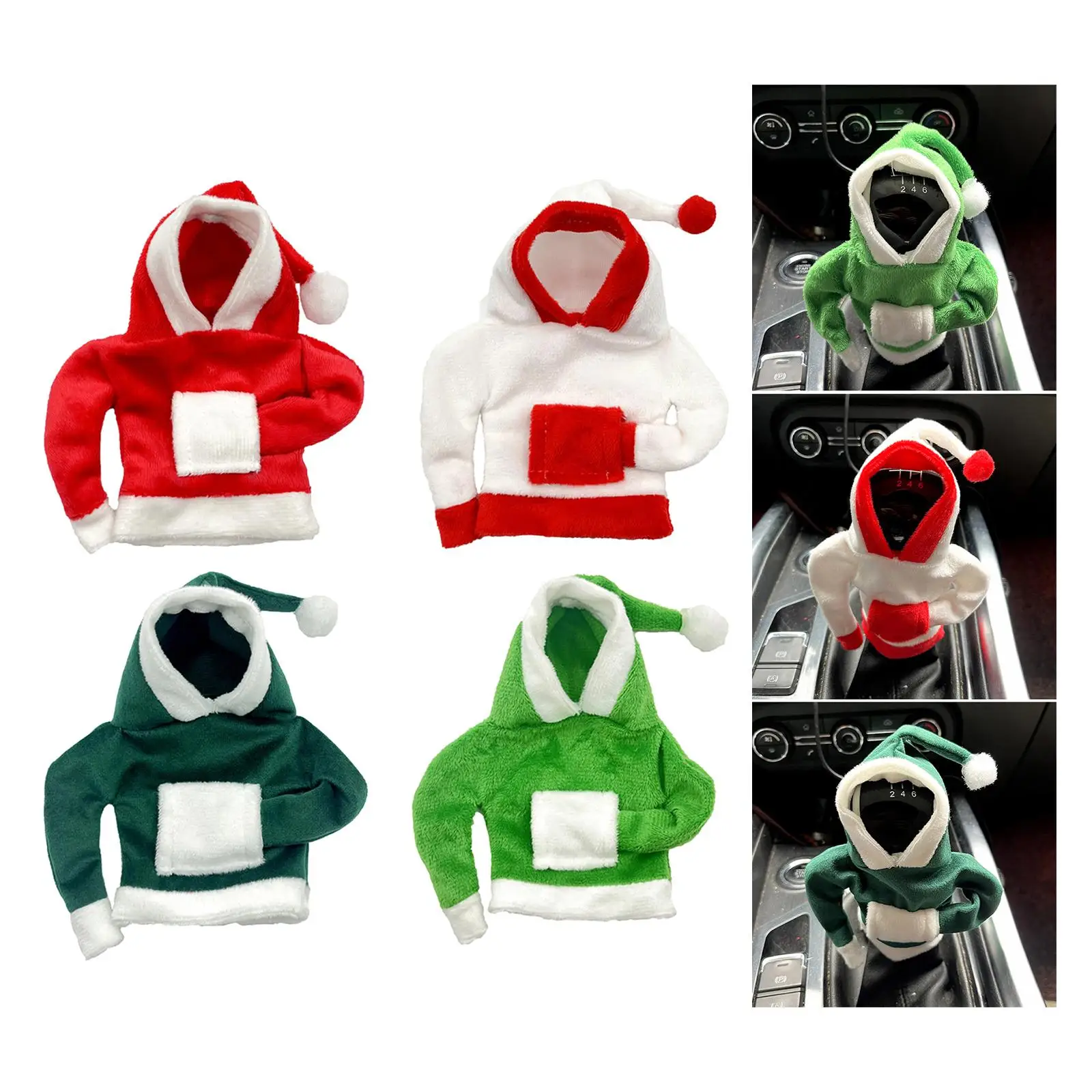 السيارات شيفتر مقبض غطاء عيد الميلاد شيفتر المقبض هوديي غطاء مريح لطيف لينة هدية سيارة الديكور الداخلي النساء أو الرجال