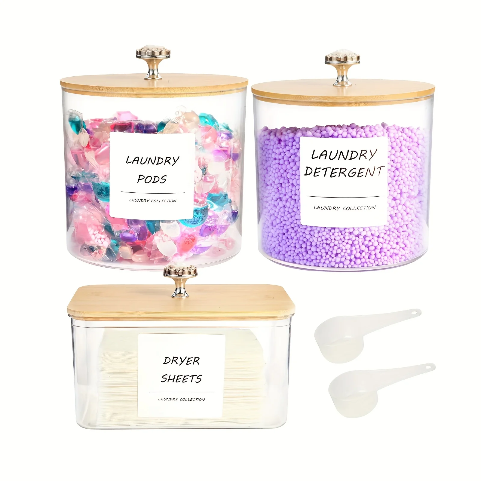 1Pcs/3 Pcs Laundry Pods Containers Dryer Sheet Holder, Laundry Room Organization and Storage Containers with Lids and Labels