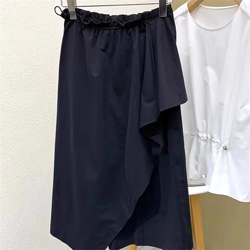 

Итальянские импортные высококачественные тканевые брюки-кюлоты с рюшами, женские эксклюзивные брюки-палаццо с струящимся дизайном