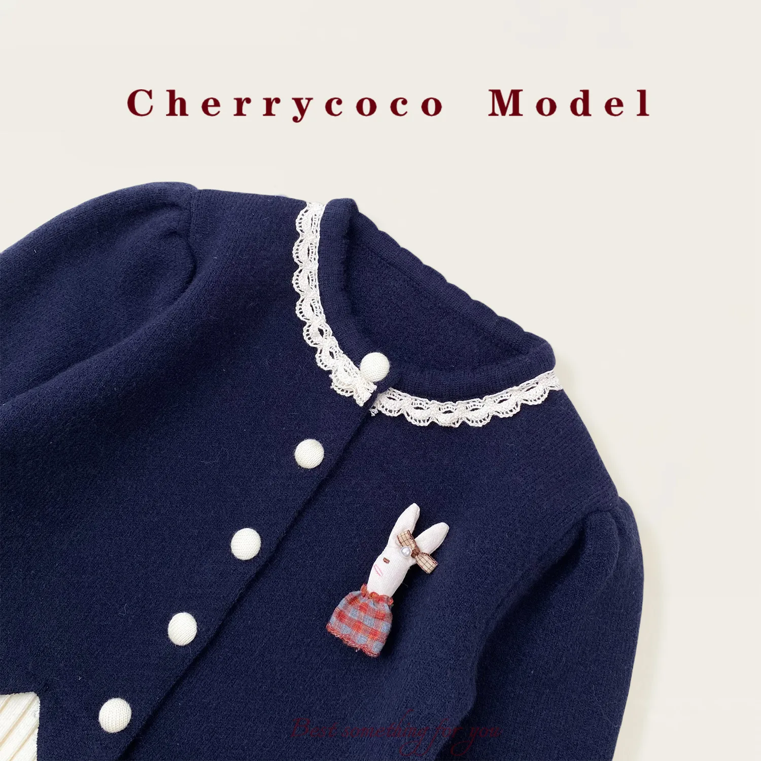 Girls' Knitted Cardigan 2025 Autumn/Winter New Collection Sweet Splicing Cute Sweater Coat for Baby Girls
