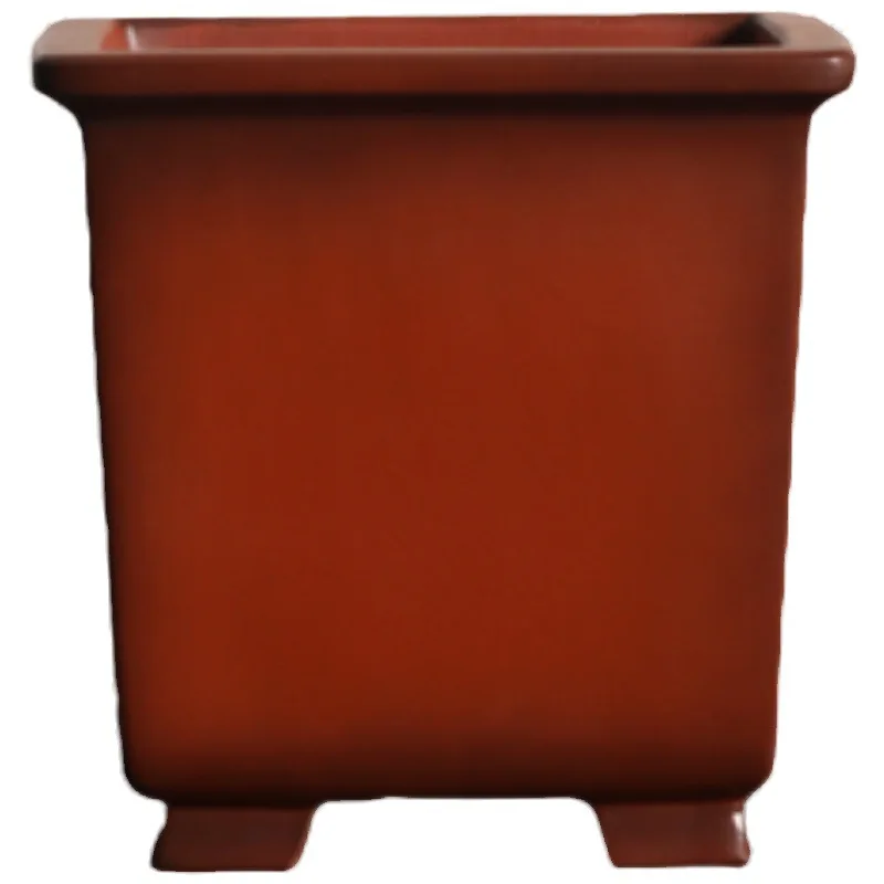 

Purple sand, flower pot, antique, square, bonsai, orchid, tabletop, potted plant, handmade.