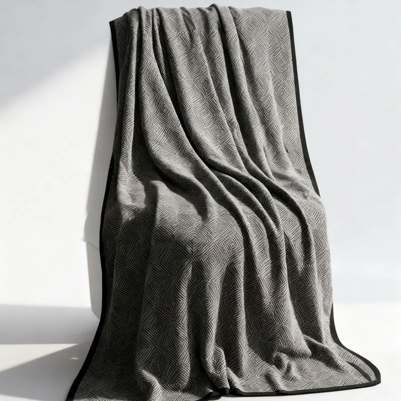 Knitted Light Luxury Airplane Throw Blanket, Soft First Class Travel Blanket for Office Couch Nap, Air Conditioning Cover