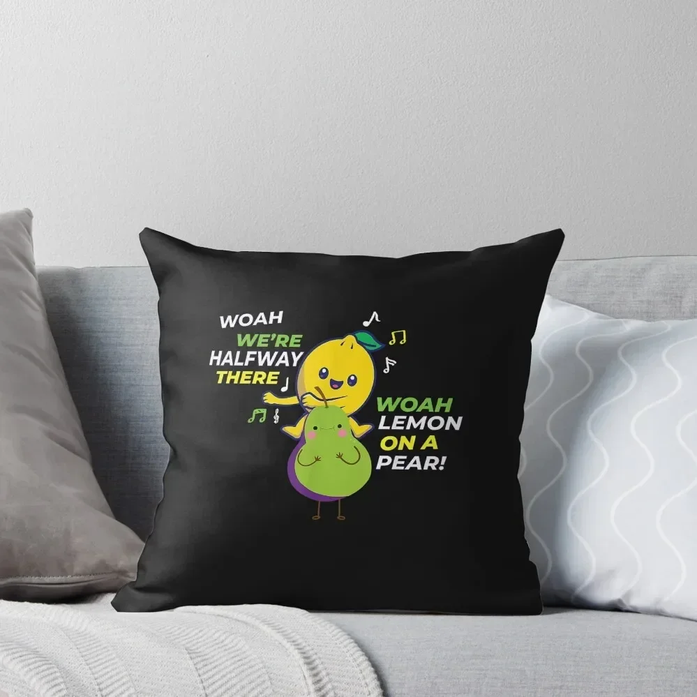 

Funny Foodie Pun Fruit Music Lemon On A Pear Meme Throw Pillow Couch Pillows Cushion Cover Luxury pillow