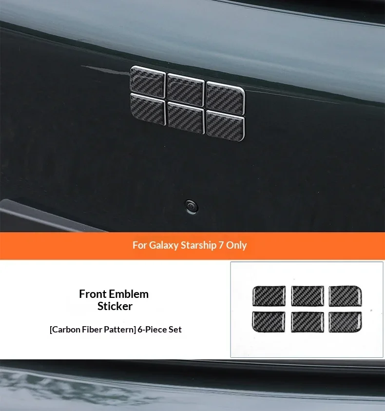 For Geely Starship7 Starray EM-i 2025 2026 Front Car Logo Blackened Sticker Emblem Decoration Exterior Modification
