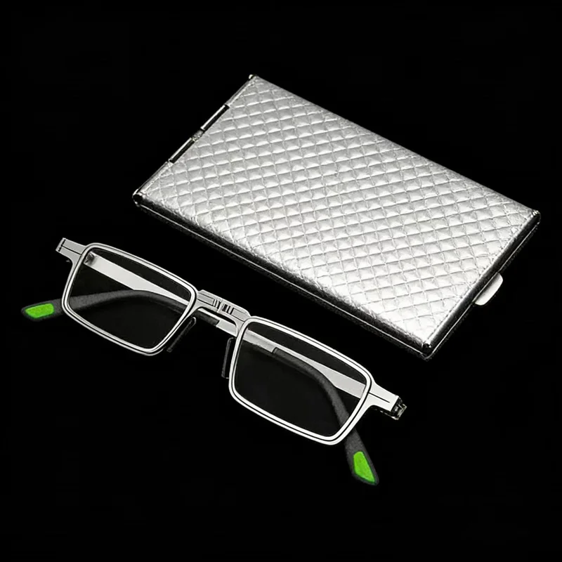 Ultra-Thin, Full Metal Frame, - HD Lenses, Portable & Durable Reading Glasses with Smartphone Attachment for Men And Women