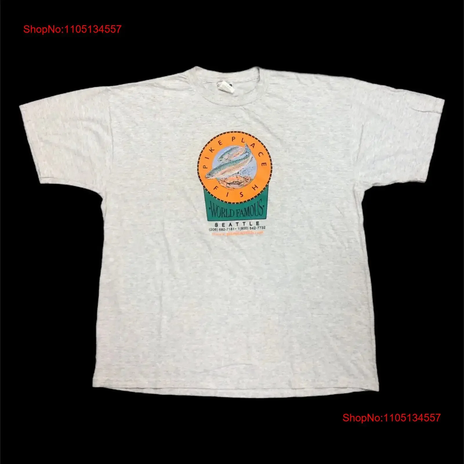 Vtg 1997 Pike Place Fish Market Seattle T Shirt Men XL 90s Retro USA Colorful Y2K vintage Washed Breathable Unisex Stretched