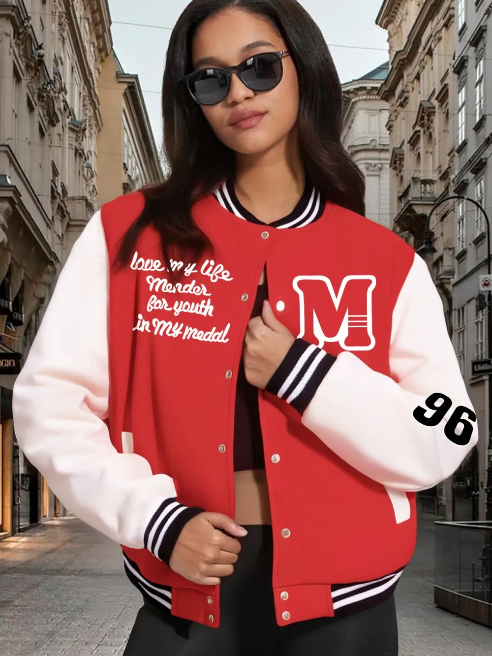 

Пальто с буквенным принтом Love My Life, женские хлопковые свободные бейсбольные майки, зимние флисовые теплые куртки, базовая женская одежда с карманами