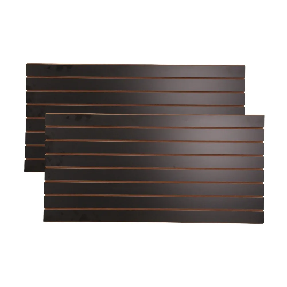 

4 ft x 2 ft Horizontal Black Slatwall Panels for Wall (24"H x 48"L) - Pack of 2 - Craft Storage Organization Slatwall Panel