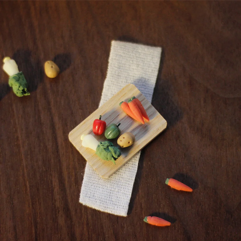 เขียงจิ๋ว ทำจากไม้เหมือนจริง สำหรับบ้านตุ๊กตา อุปกรณ์เล่นครัว ตกแต่งฉากจิ๋ว ของเล่นเสริมพัฒนาการเด็ก