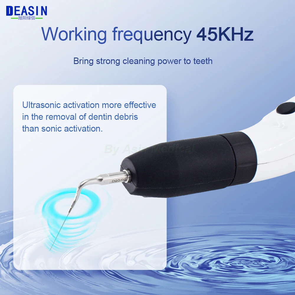 Dental Endo Ultra Activator Wireless Endodontic Irrigator Ultrasonic Handpiece with 6 Tips 45Khz Dentistry Root Canal Instrument