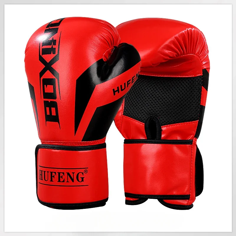 Professional PU Boxing Gloves Men Karate Gloves Thicken Kickboxing Training Equipment Breathable Punching Gloves