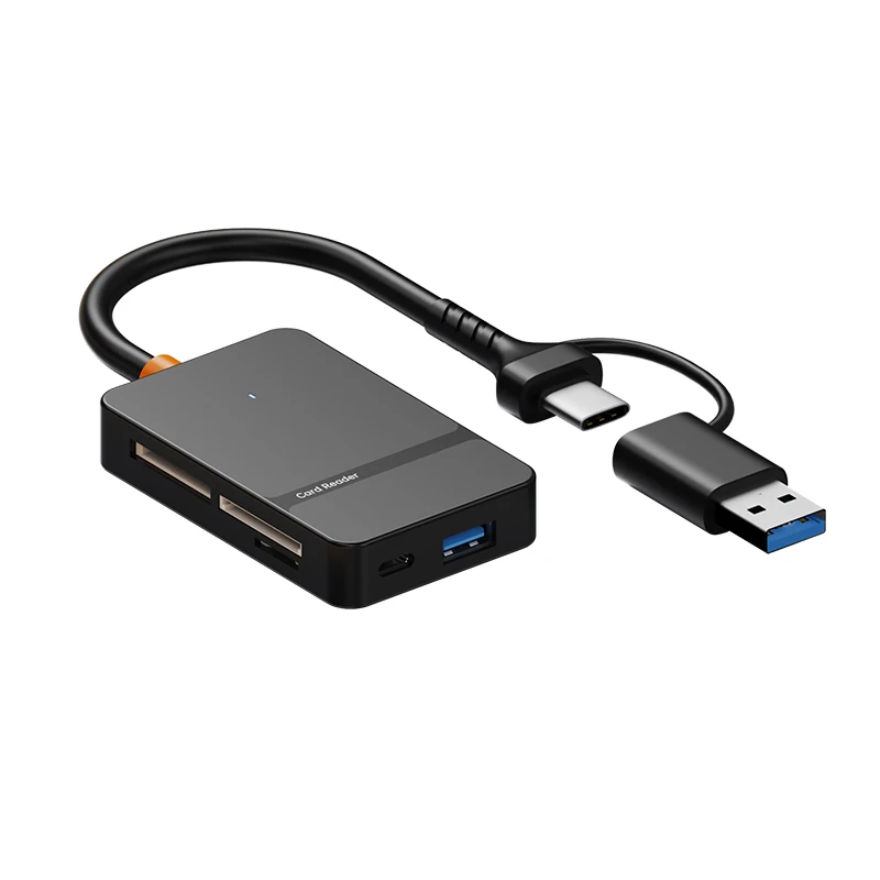 8-in-1 multifunctional Card Reader USB3.0 Hub TF/SD/MS/CF Memory Card Reader for iPhone Android phone