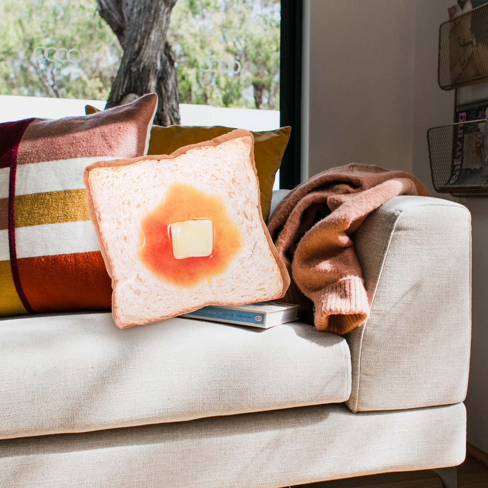 

Adorable Cushion Seat Mat Bread Shape Pillow Soft Stuffed Throw Pillow for Home Office Chair Sofa Bed Floor Decoration