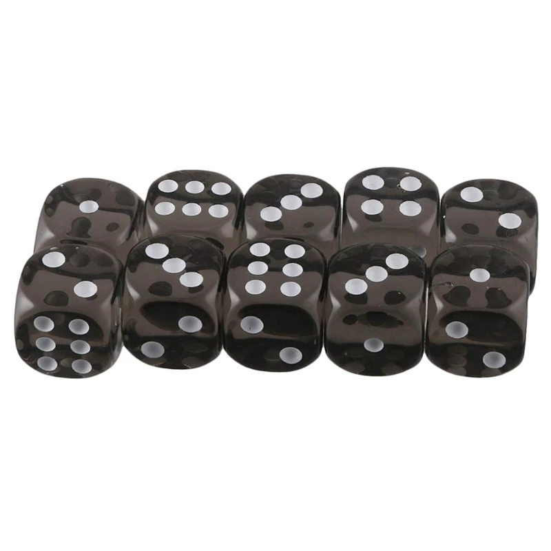 yunyun 10 Pcs 6 Sided DIY Game Printing Engraving Kid Educational Toys Digital Number Acrylic Transparent Dice For Party Family