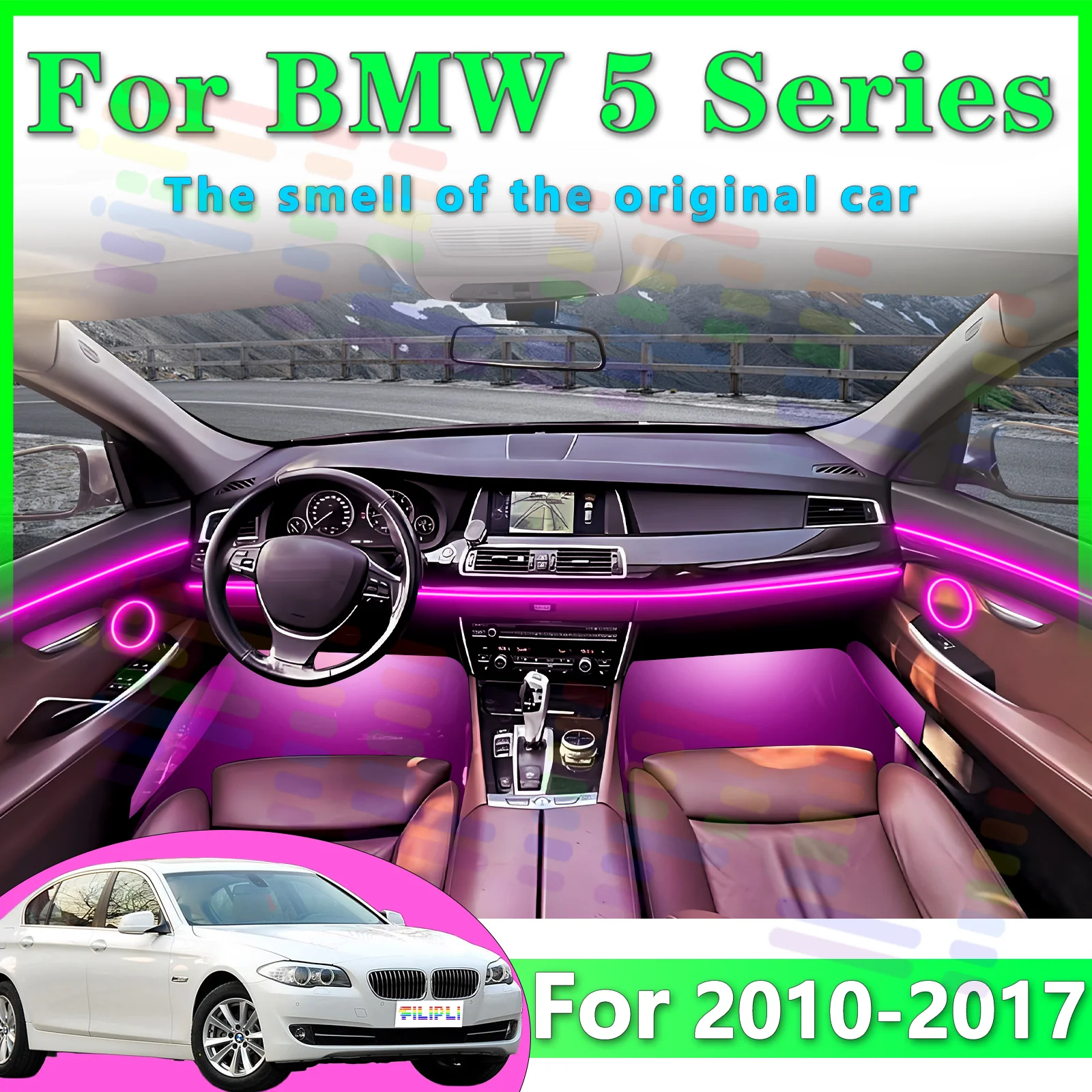 For BMW F10 F11 F07 F18 brilliance and stability these bright LED light strips will transform your vehicle's interior after dark