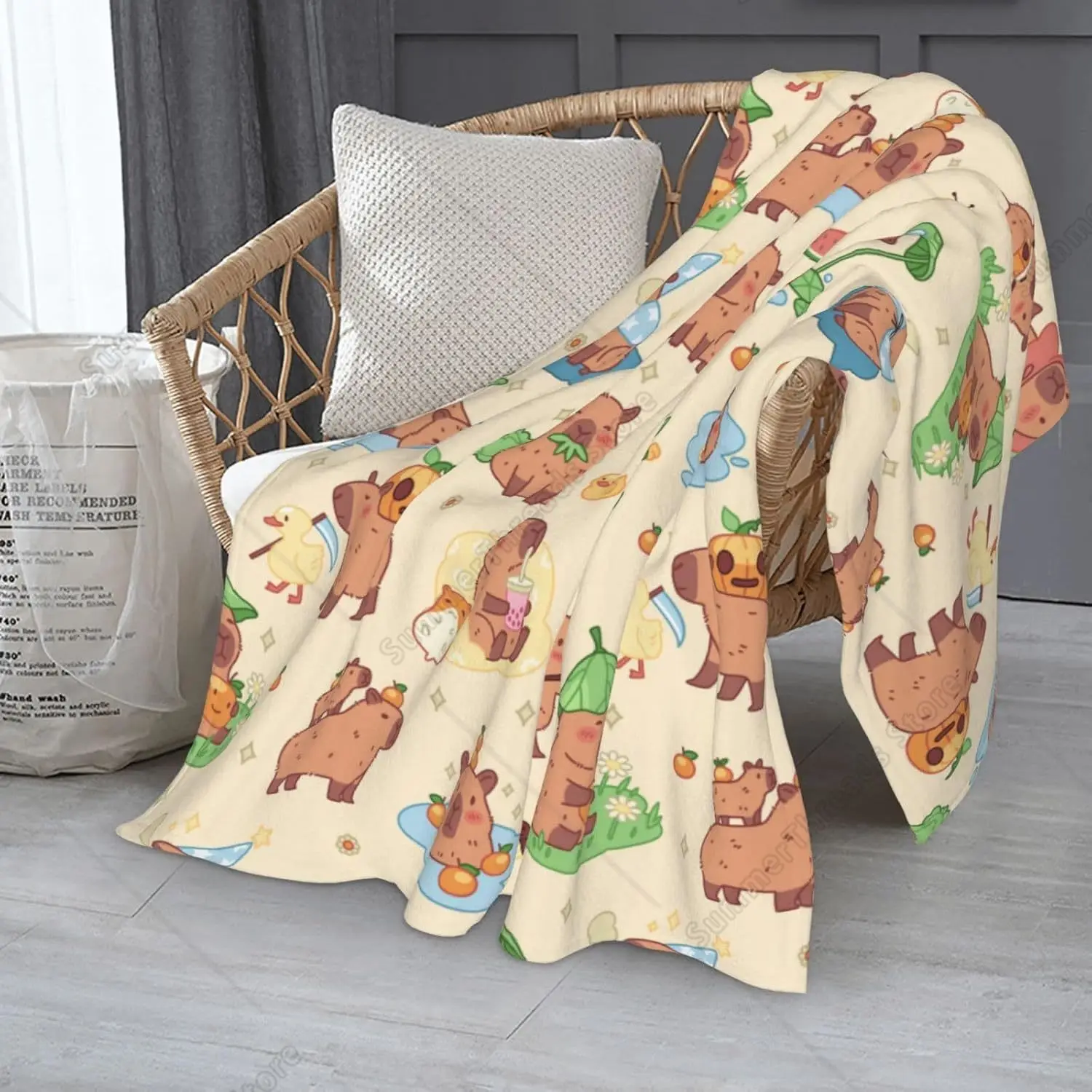 

Capybara Blanket Throw Plush Flannel Blankets, Soft Warm Decorative For Kids Women
